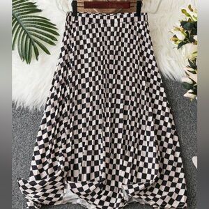 Checkered Black and White Women's Skirt